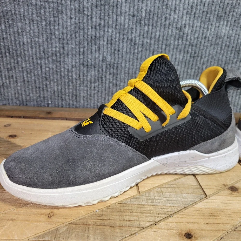 Supra‎ Titanium Men's 10 Gunmetal Gray Black Gold Athletic Suede Modern Sneakers - Picture 5 of 13